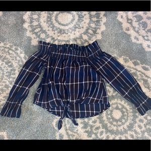 Vintage Havana Striped Off The Shoulder Blouse